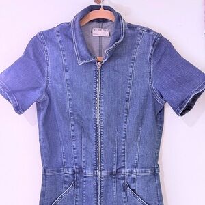 We The Free Blue Denim Jumpsuit
